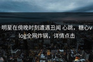 明星在傍晚时刻遭遇丑闻 心跳，糖心vlog全网炸锅，详情点击