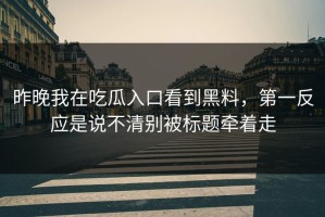 昨晚我在吃瓜入口看到黑料，第一反应是说不清别被标题牵着走